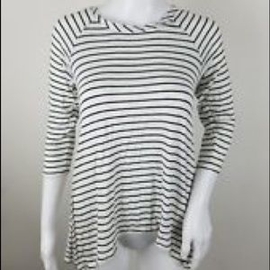 Stripped 3/4 Sleeve Boxy Soft Shirt